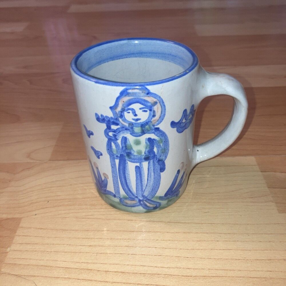 M A Hadley Signed Farmer Hand Painted Mug 10oz "The End" In The Bottom